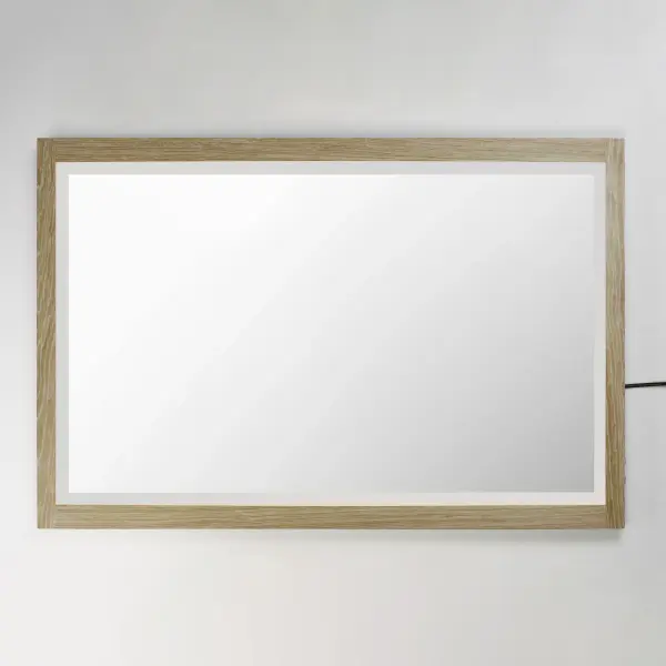 Sawyer 48" x 32" Oak Framed LED Mirror - Image 2