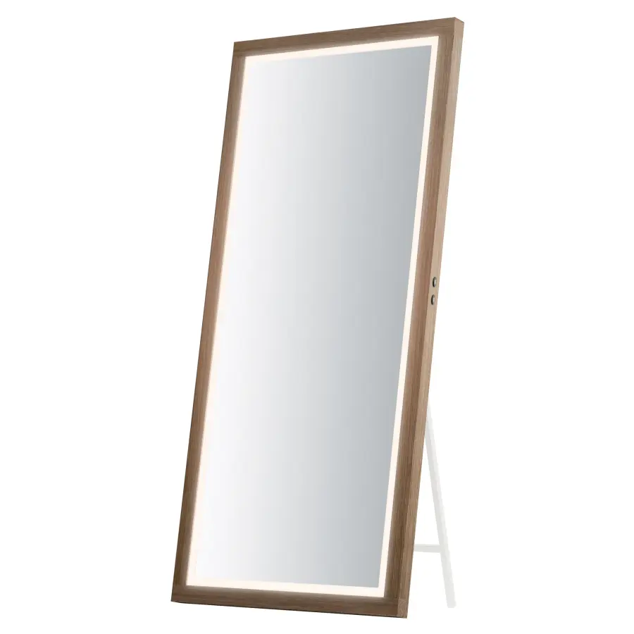 Sawyer 68" x 32" Oak Framed LED Mirror - Image 1