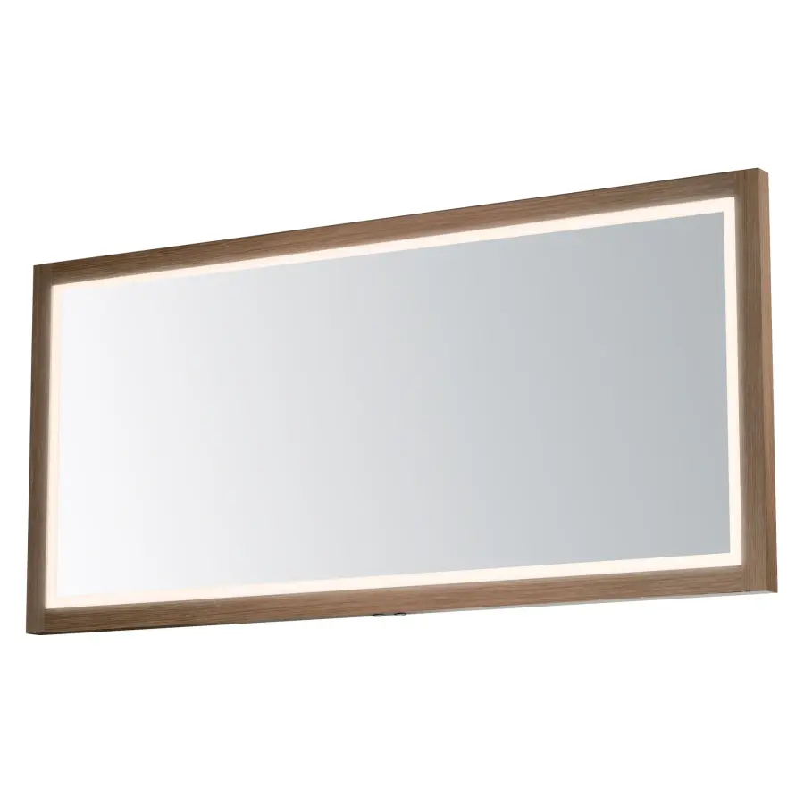 Sawyer 68" x 32" Oak Framed LED Mirror - Image 2