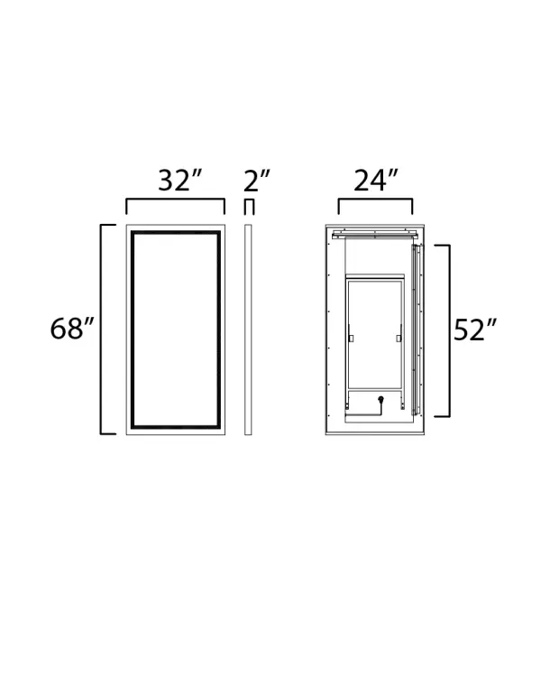 Sawyer 68" x 32" Oak Framed LED Mirror - Image 3
