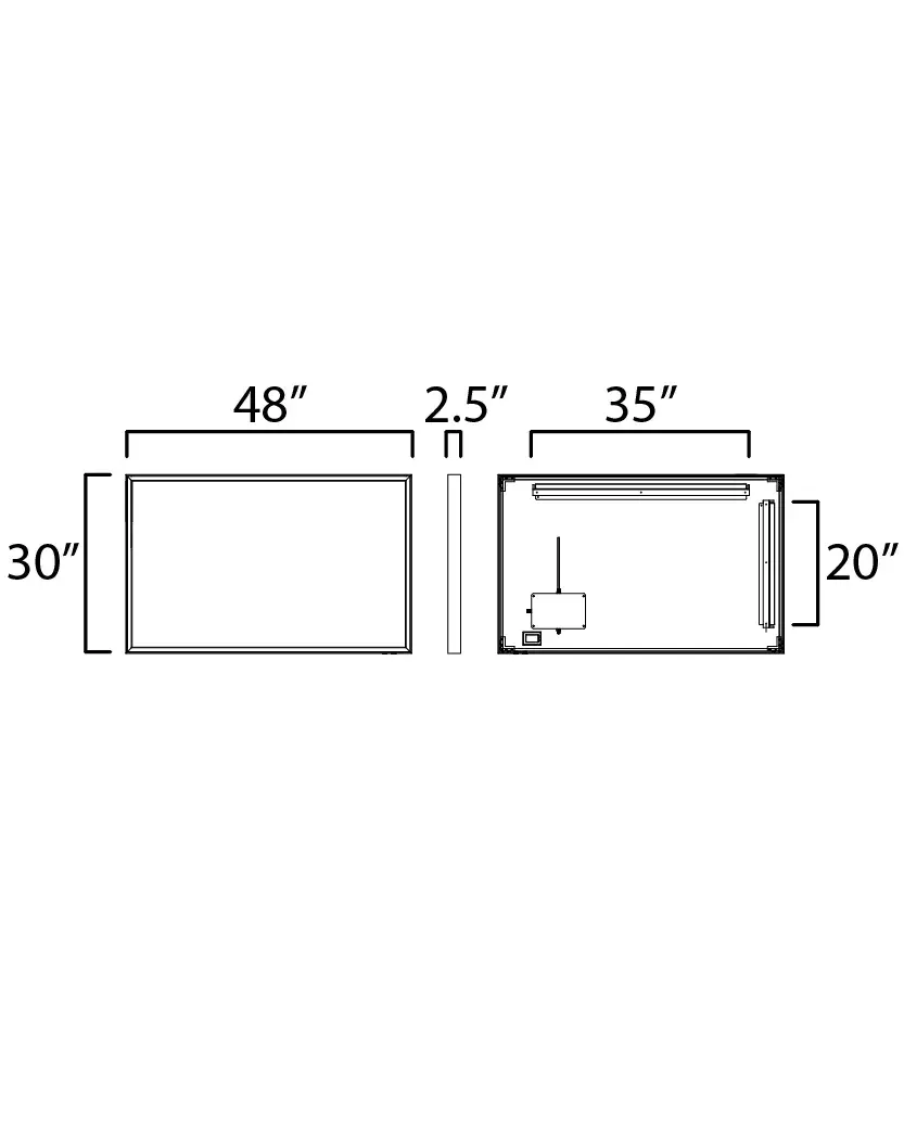 Bevel 48" x 30" LED Mirror with 2CCT - Image 2