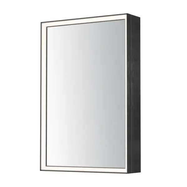 The Bevel LED Mirror combines functionality with contemporary design, featuring a built-in medicine cabinet, bright 1500-lumen output, and dual color temperature selection. Beveled acrylic diffusers provide even, shadow-free lighting ideal for grooming tasks.