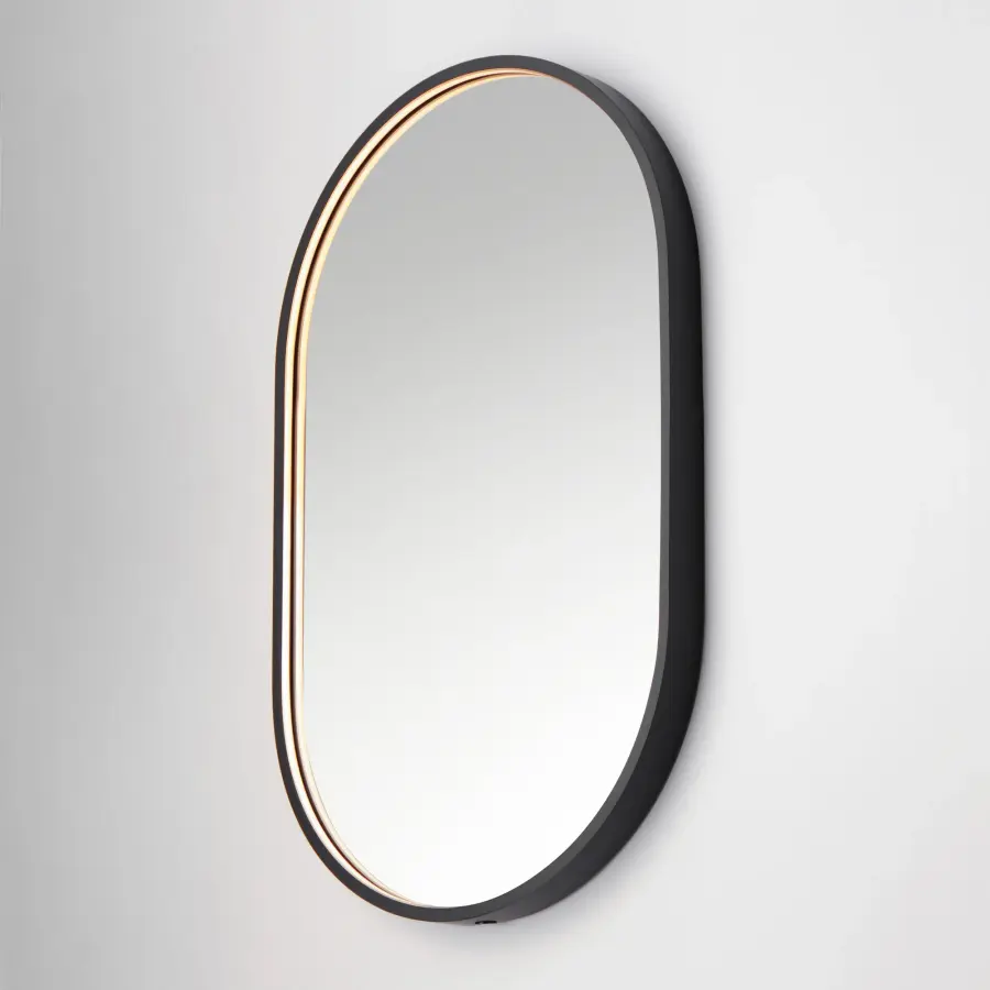Elisse Oval LED Mirror - Black - Image 2