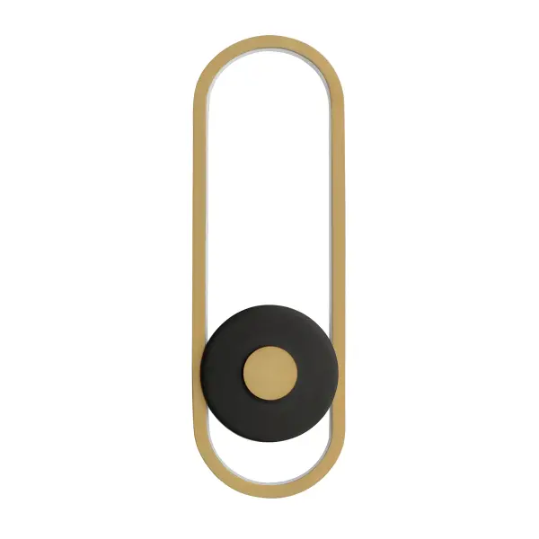 The Gravity LED sconce combines contemporary elliptical styling with practical outdoor durability. Its black and gold two-tone finish creates visual interest while UV-rated powder coating and sealed construction ensure longevity in wet locations.