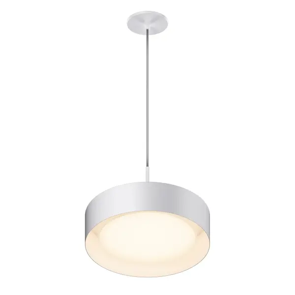 Echo 13" LED Drum Pendant in Matte White - Image 1