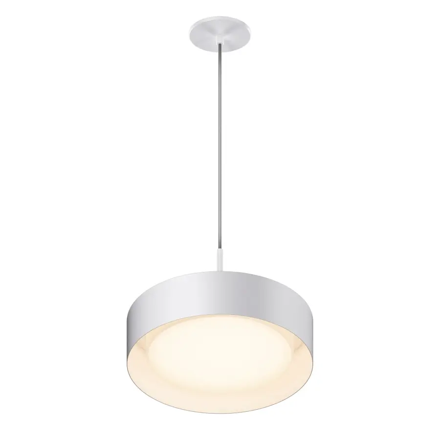 Echo 13" LED Drum Pendant in Matte White - Image 1