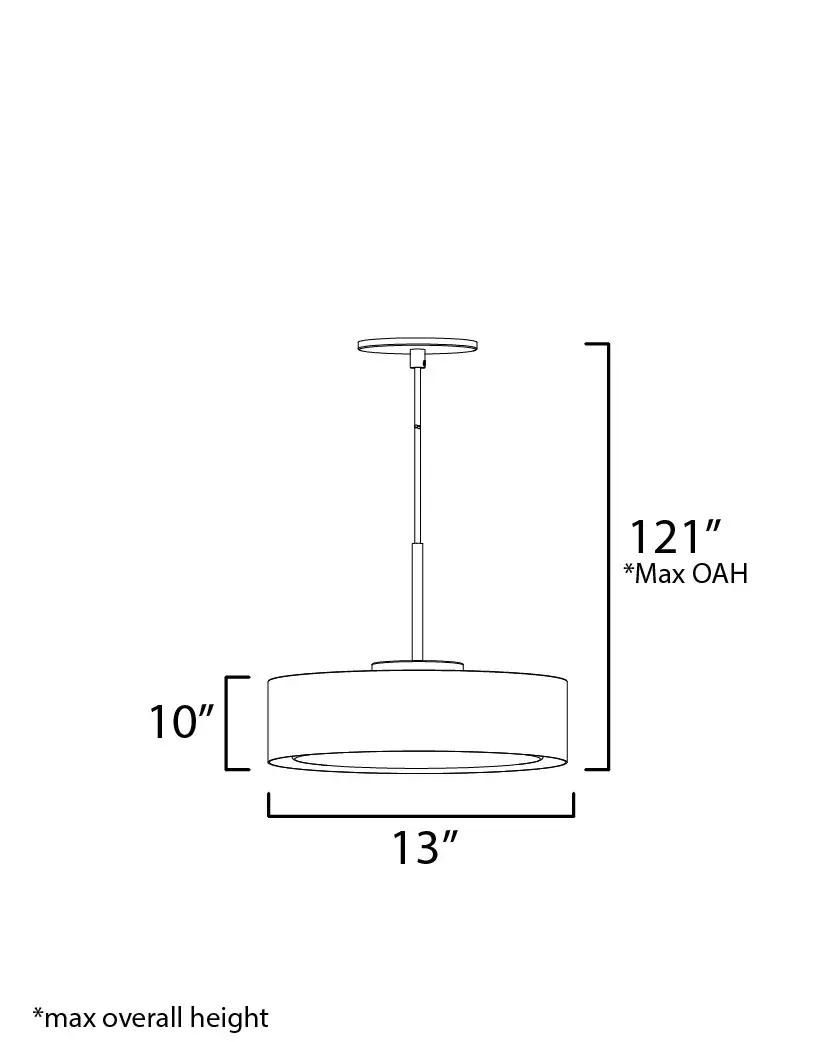 Echo 13" LED Drum Pendant in Matte White - Image 2