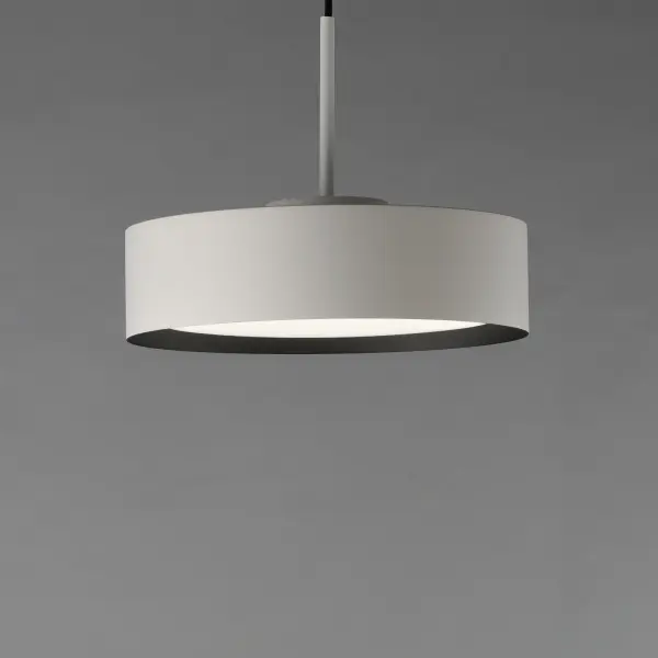 Echo 13" LED Drum Pendant in White with Black Interior - Image 3