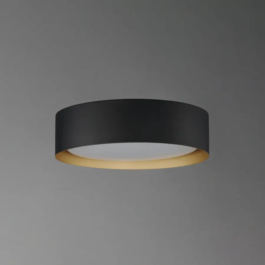 Echo 16" LED Flush Mount in Black with Gold Interior - Image 2