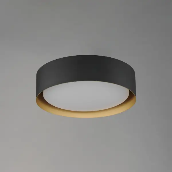 Echo 16" LED Flush Mount in Black with Gold Interior - Image 3
