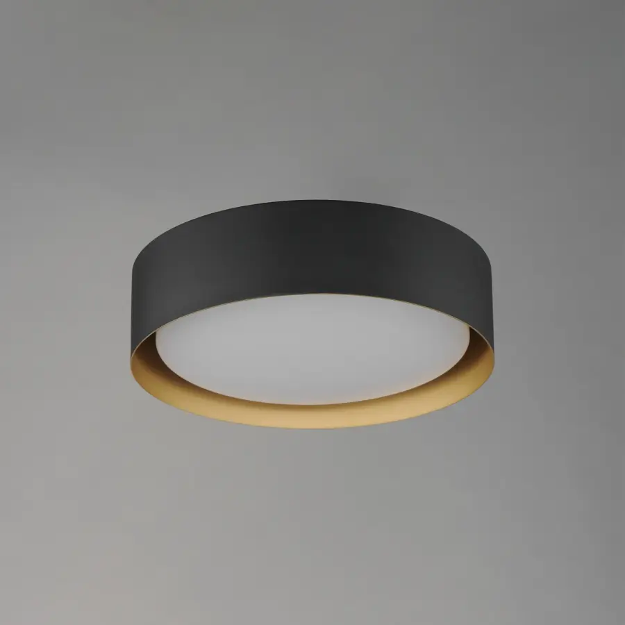 Echo 16" LED Flush Mount in Black with Gold Interior - Image 3