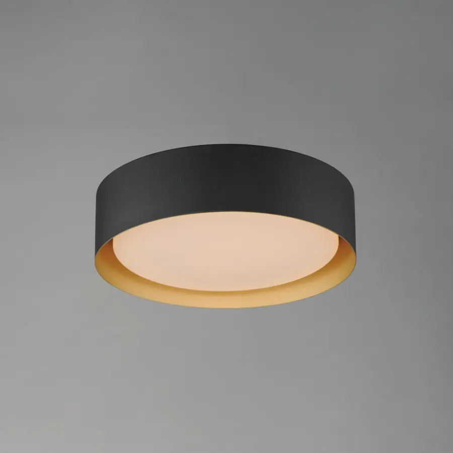 Echo 16" LED Flush Mount in Black with Gold Interior - Image 4