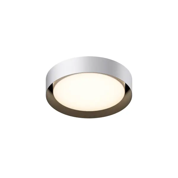 The Echo 16" flush mount combines practical LED illumination with contemporary style. Its white exterior and black interior create visual interest while reducing glare, making it ideal for modern spaces.