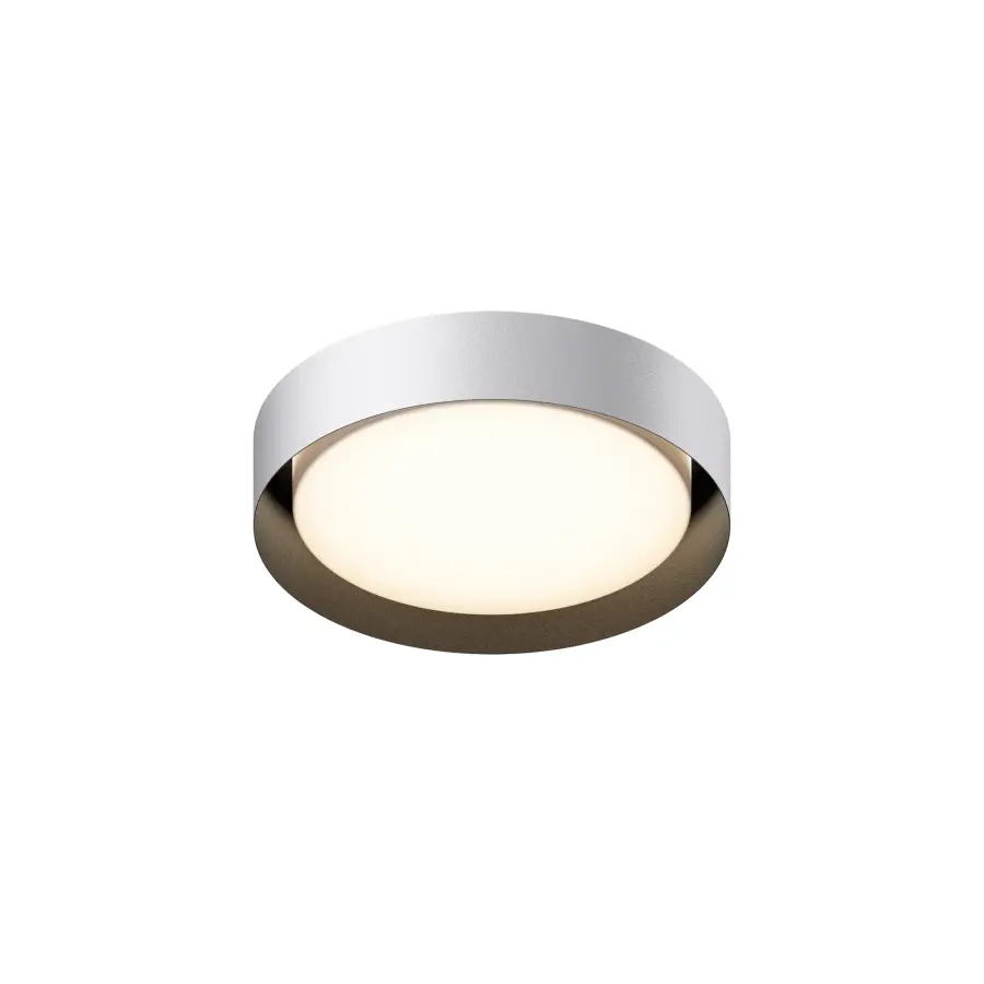 Echo 16" LED Flush Mount in White with Black Interior - Image 1