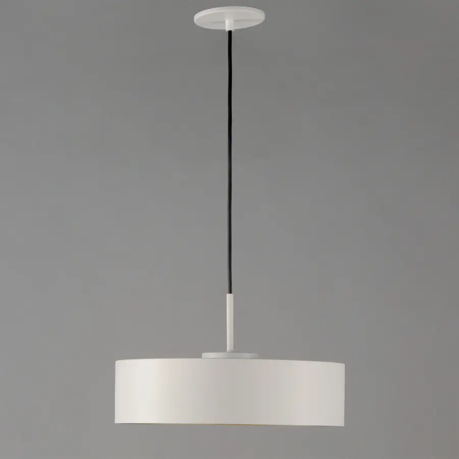Echo 16" LED Drum Pendant in White with Gold Interior - Image 3