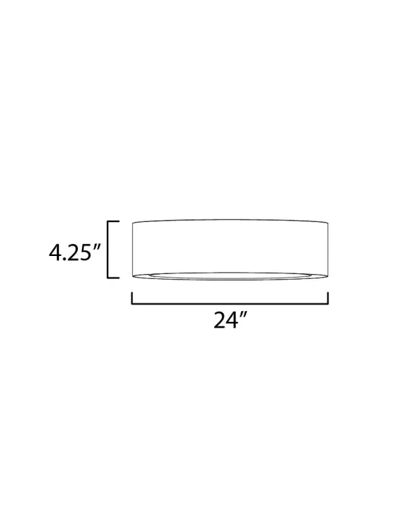 The Echo 24" flush mount delivers 2400 lumens of bright, evenly diffused LED light through its acrylic inner shade and metal drum exterior. Perfect for contemporary spaces needing ample illumination with minimal ceiling intrusion. - alternate view