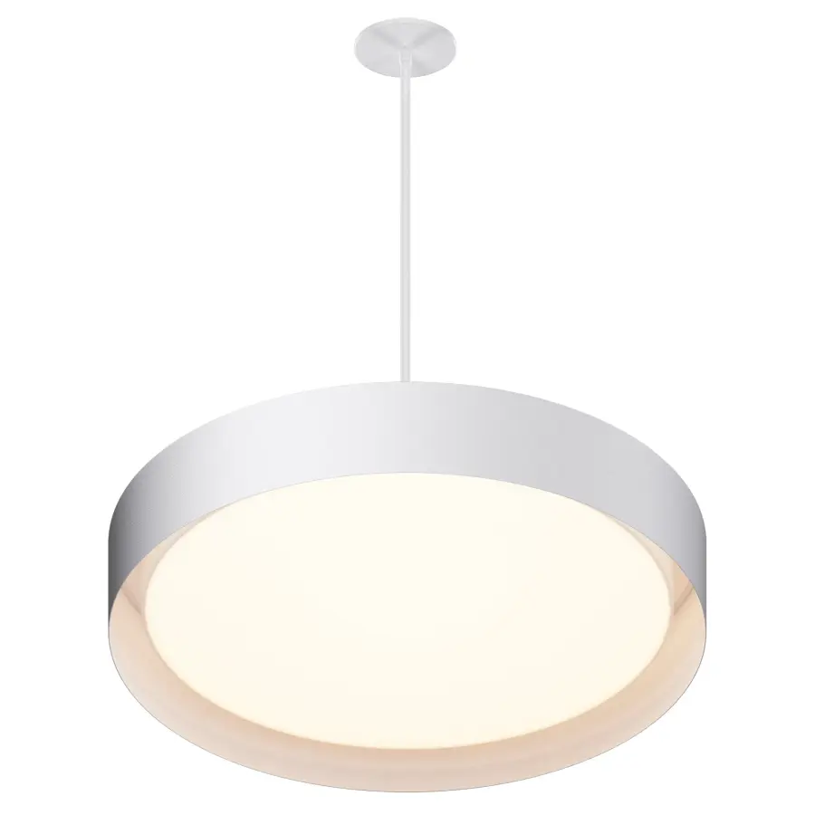 Echo 24" LED Drum Pendant in Matte White - Image 1