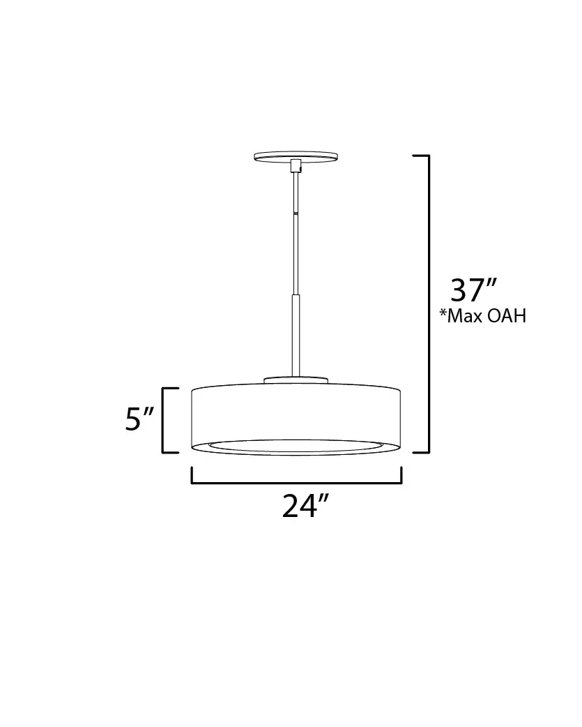Echo 24" LED Drum Pendant in Matte White - Image 2