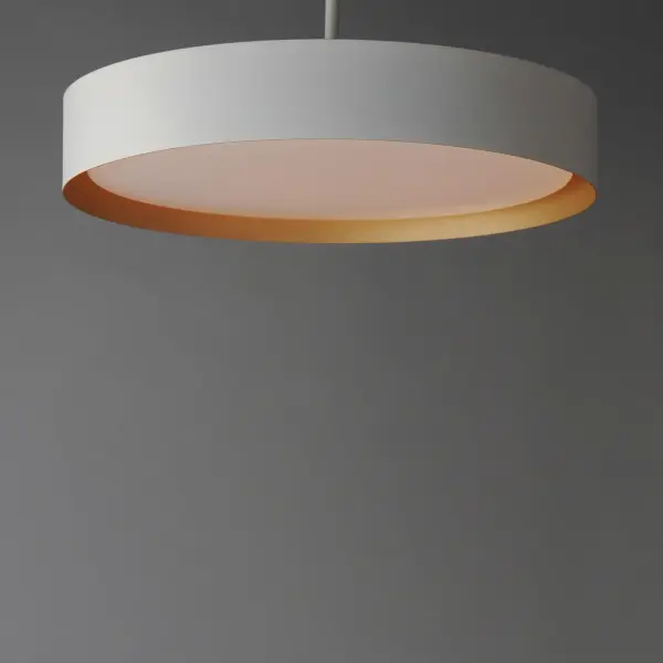 The Echo pendant combines clean contemporary design with practical LED illumination. Its white exterior and gold interior create warm, glare-reducing light perfect for dining and living spaces. The integrated LED provides bright, energy-efficient lighting. - alternate view
