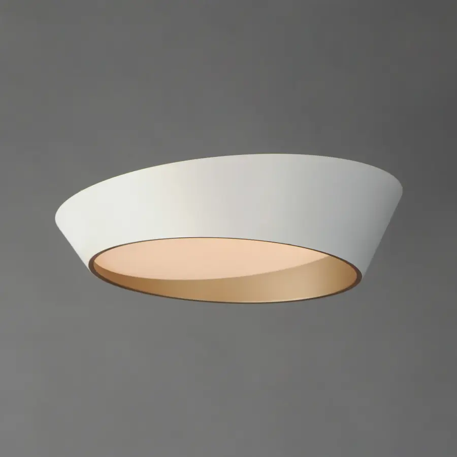 Slant 19.75" LED Flush Mount in White/Gold - Image 2