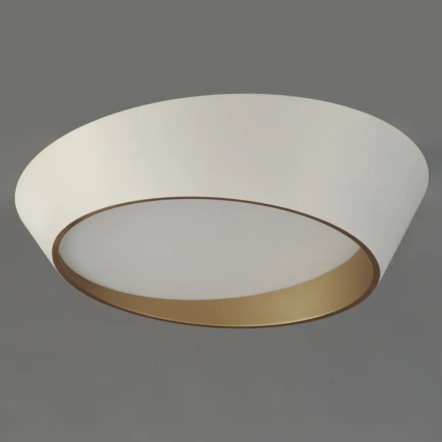 Slant 19.75" LED Flush Mount in White/Gold - Image 4