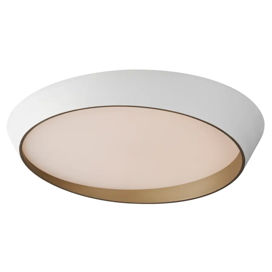 Slant 31.5" LED Flush Mount in White/Gold - Image 1