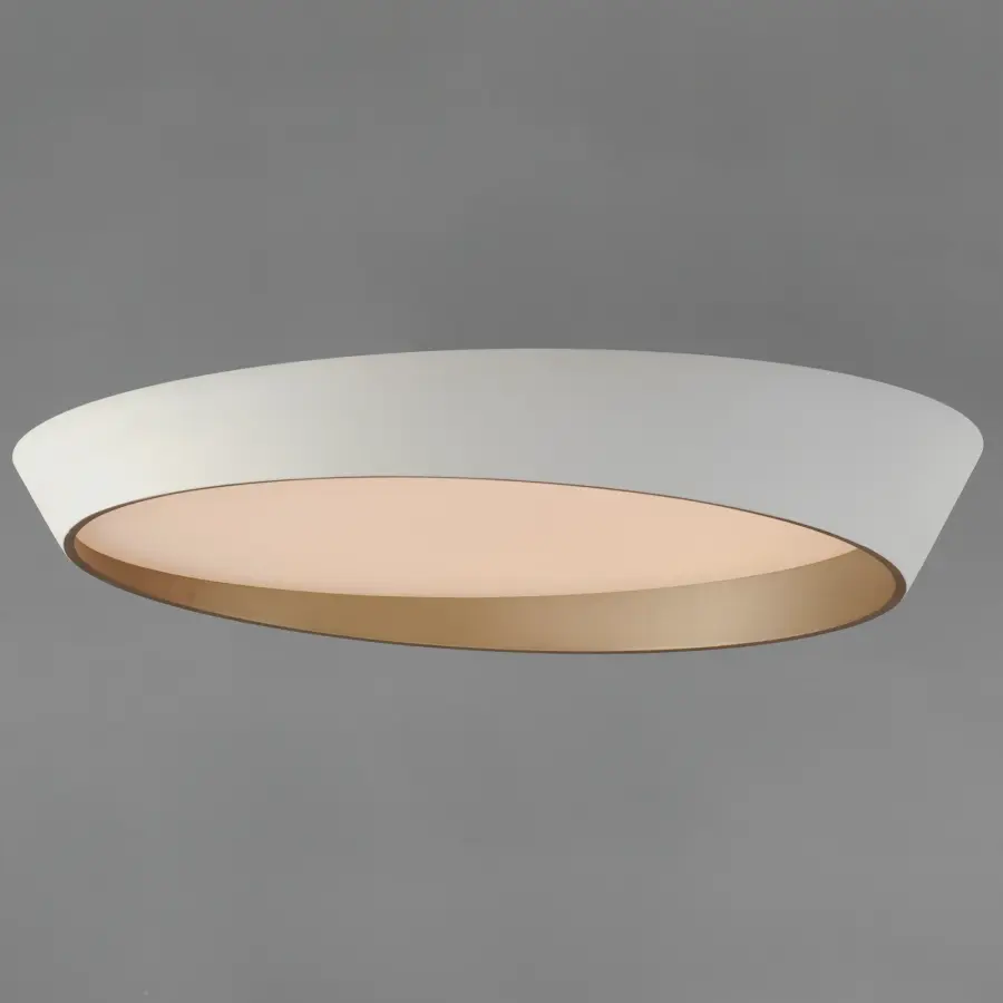 Slant 31.5" LED Flush Mount in White/Gold - Image 2