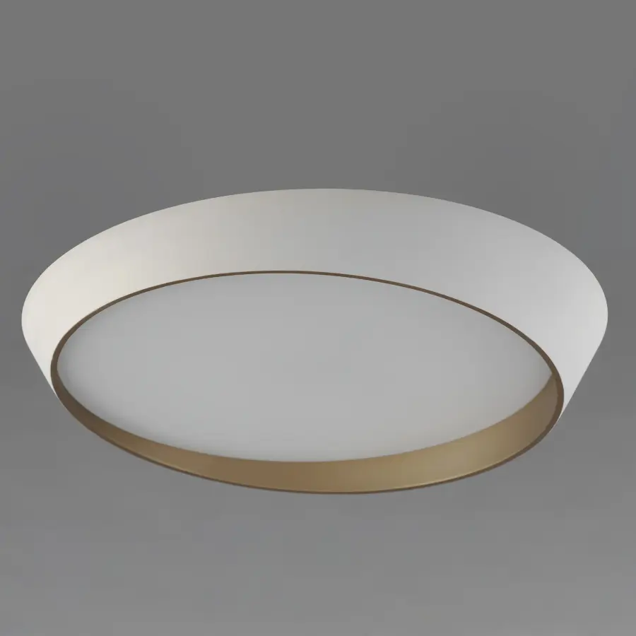 Slant 31.5" LED Flush Mount in White/Gold - Image 4