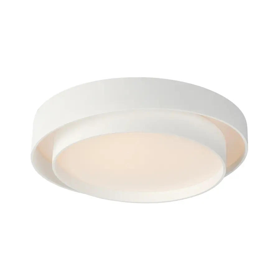Ziggurat 24" LED Flush Mount in White - Image 1