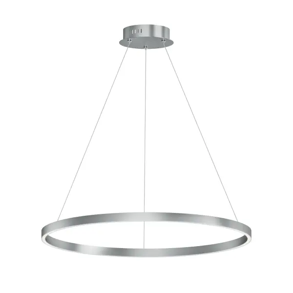 A sleek 32-inch aluminum ring pendant featuring integrated LED technology with 5 selectable color temperatures. Perfect for contemporary spaces requiring flexible lighting control and clean design aesthetics.