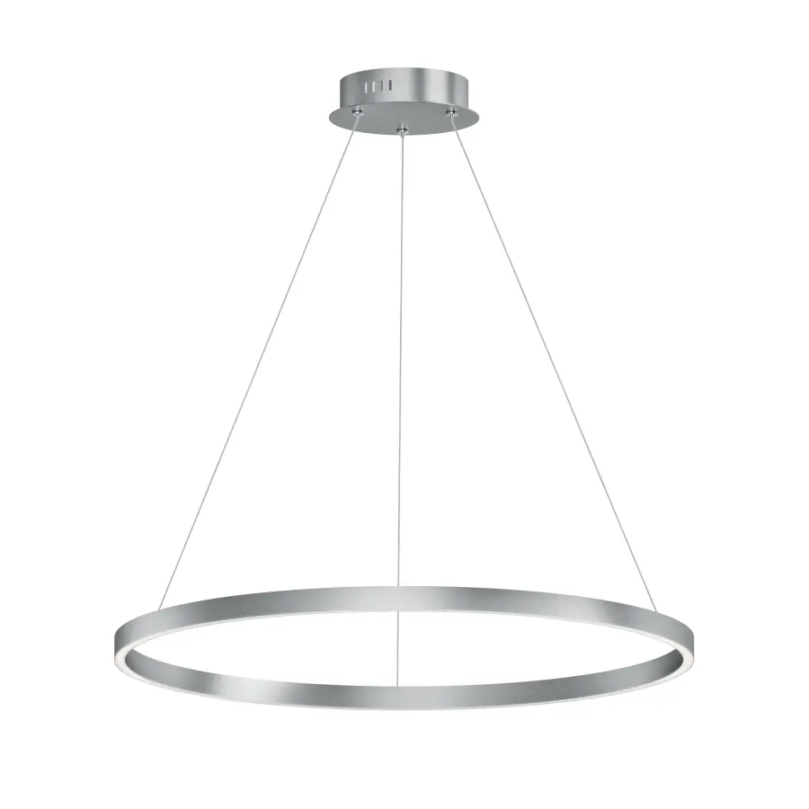 Groove 32" LED Ring Pendant in Brushed Aluminum - Image 1