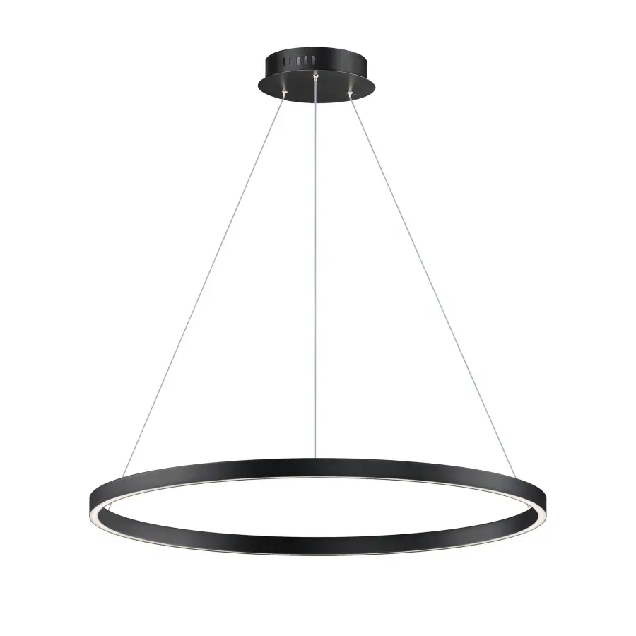 Groove 32" LED Ring Pendant in Matte Black - Image 1