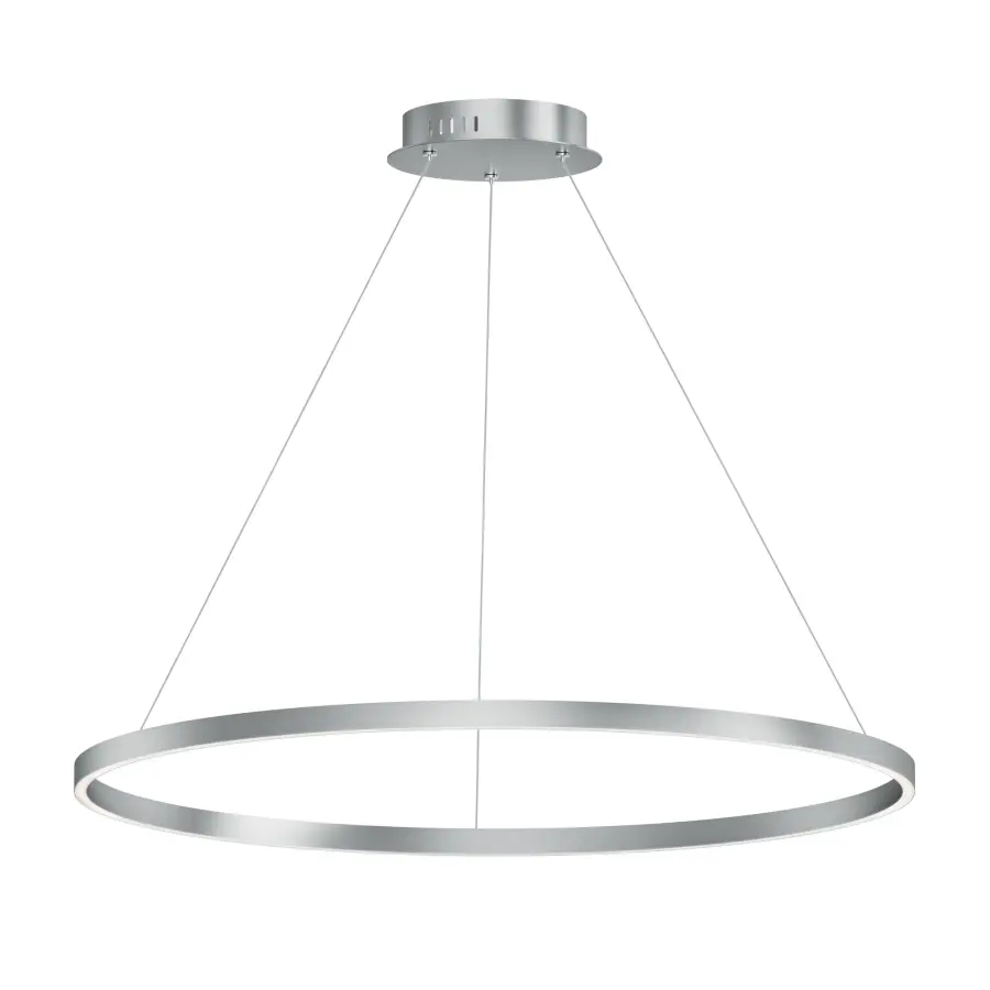 Groove 40" LED Ring Pendant - Brushed Aluminum - Image 1