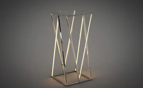 Sculptural Contemporary Table Lamp with Mirror-Like Chrome Finish - Image 2