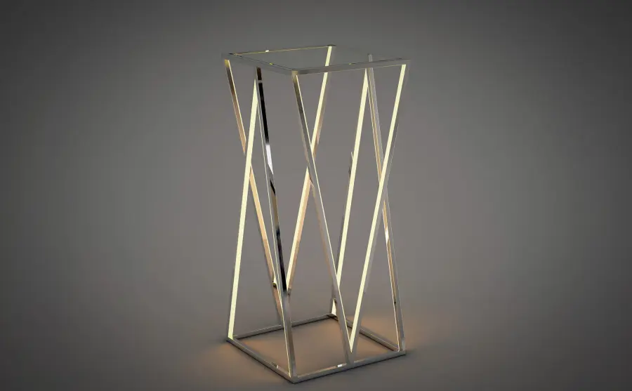 Sculptural Contemporary Table Lamp with Mirror-Like Chrome Finish - Image 2