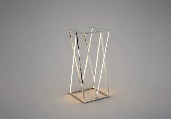 Sculptural Contemporary Table Lamp with Mirror-Like Chrome Finish - Image 3