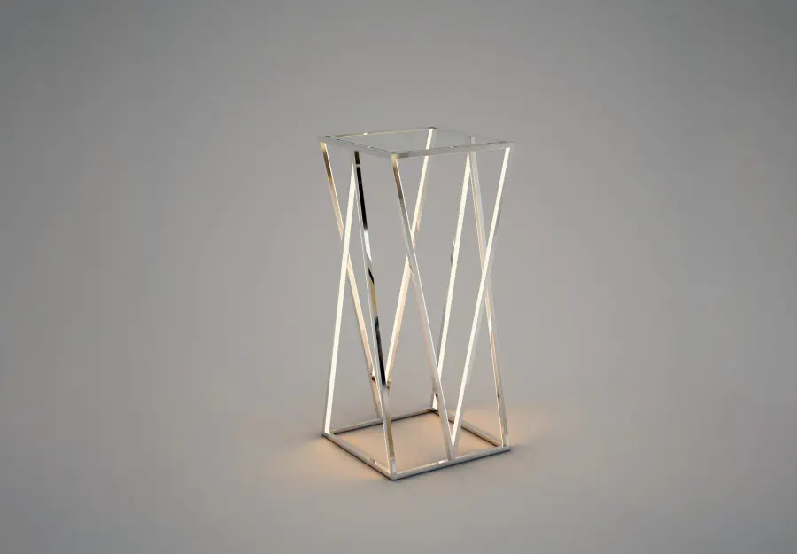 Sculptural Contemporary Table Lamp with Mirror-Like Chrome Finish - Image 3
