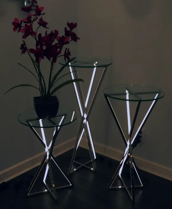 York LED Accent Table in Polished Chrome - Image 3