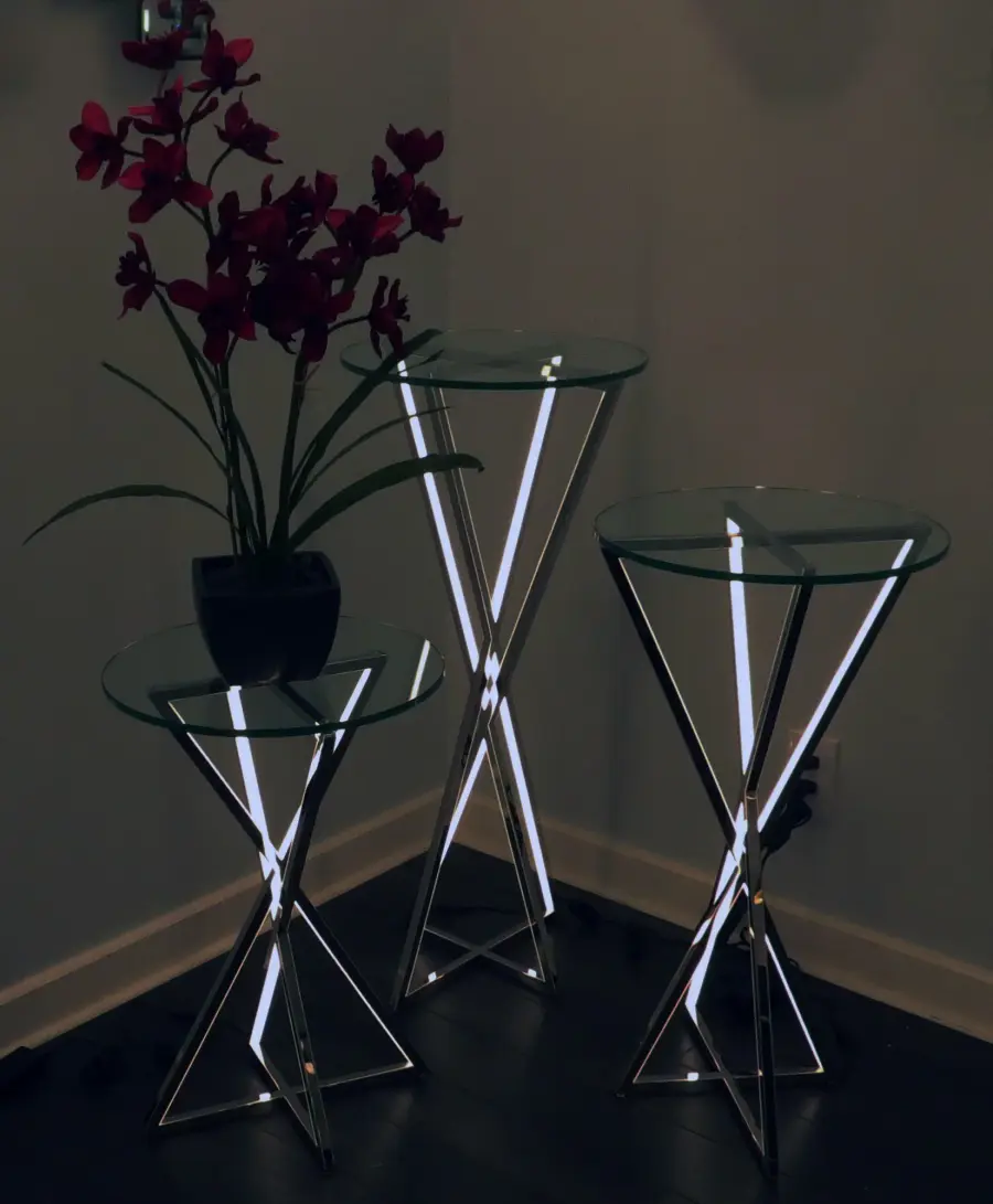 York LED Accent Table in Polished Chrome - Image 3