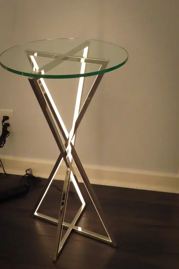 York LED Accent Table in Polished Chrome - Image 4