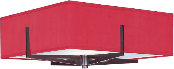 The Elements collection delivers design flexibility with interchangeable fabric shades in five colors. This 3-light flush mount combines Oil Rubbed Bronze hardware with your choice of shade style, making it adaptable to various décor schemes.