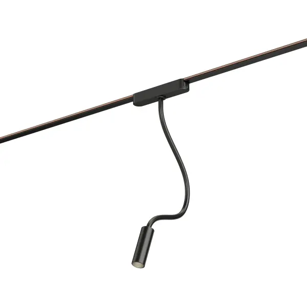 The Continuum Track Light offers next-generation flexibility with field-adjustable lengths and snap-in installation. Its ultra-slim profile and matte black finish blend seamlessly into modern spaces while delivering focused 150-lumen illumination. - alternate view