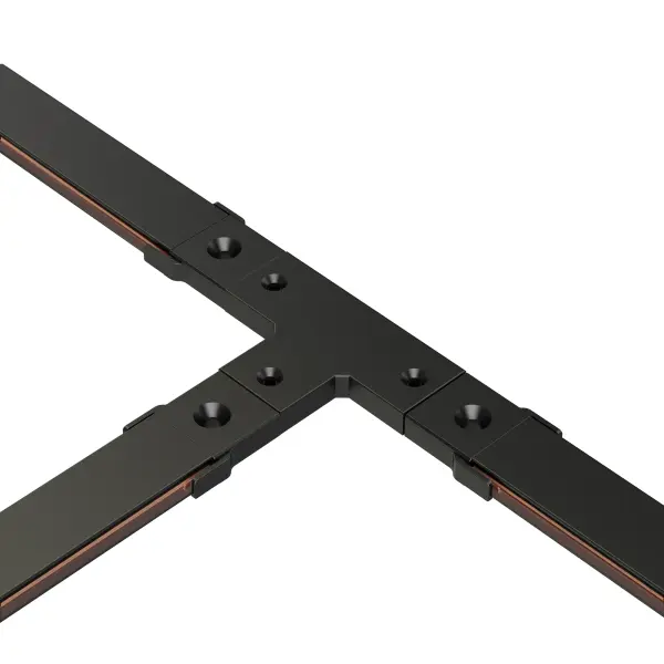 The Continuum 3-Way T Connector enables creative track lighting layouts with its ultra-slim profile and field-adjustable design. Perfect for creating custom lighting configurations in modern spaces. - alternate view
