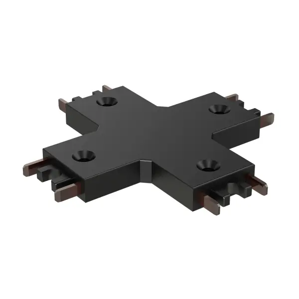 This ultra-slim 4-way X connector enables creative track lighting configurations in the Continuum system. Lightweight and paintable, it allows designers to extend track in multiple directions for customized lighting layouts.
