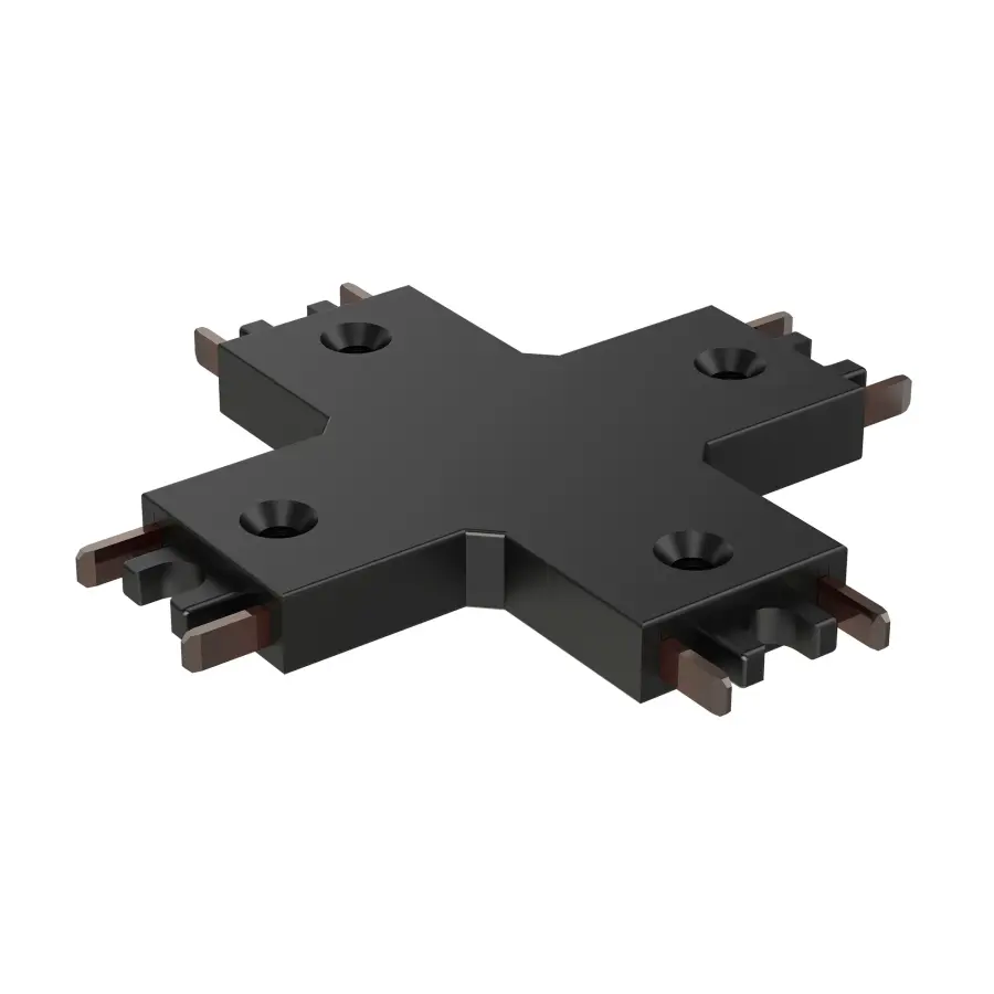Continuum Track 4-Way X Connector in Black - Image 1