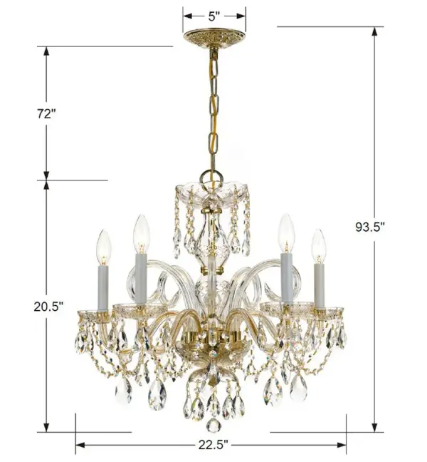Traditional Crystal 22" Chandelier - Image 8