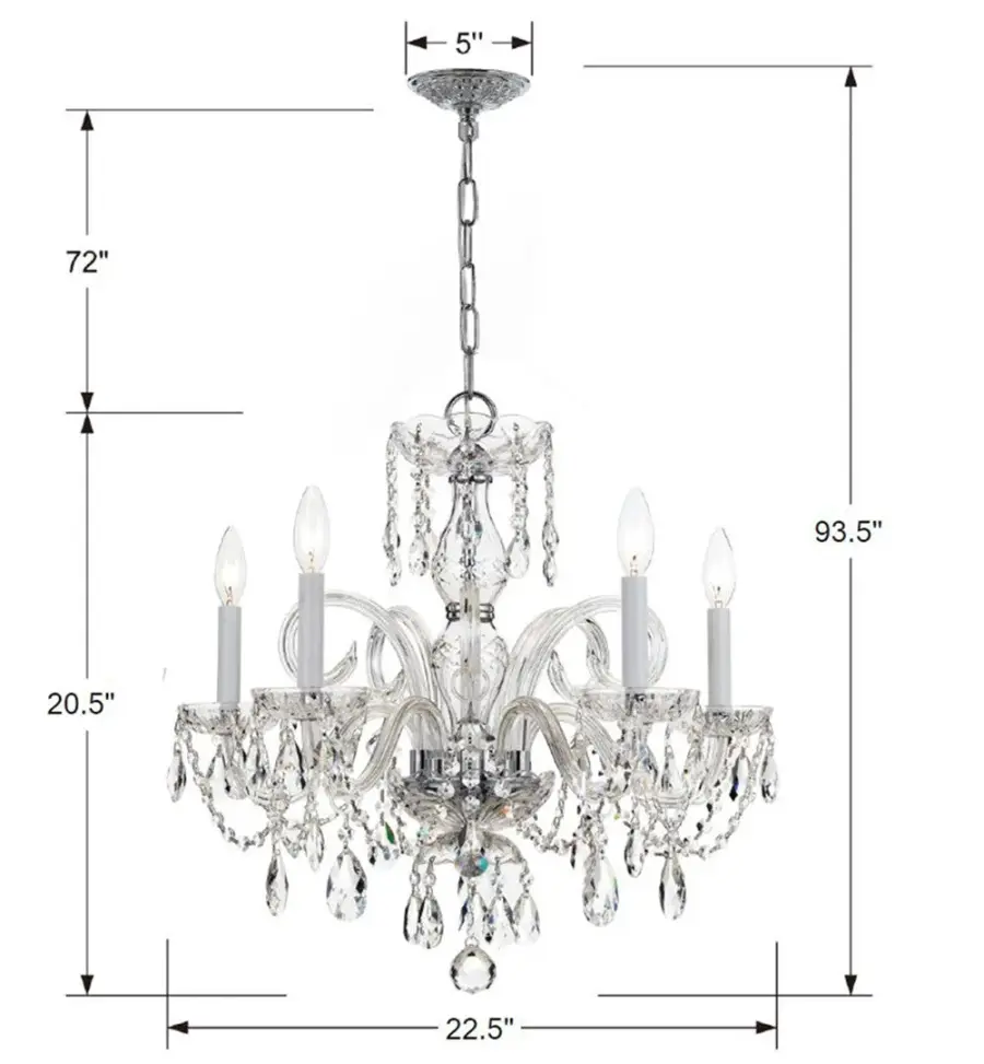 Traditional Crystal 22" Chandelier - Image 3