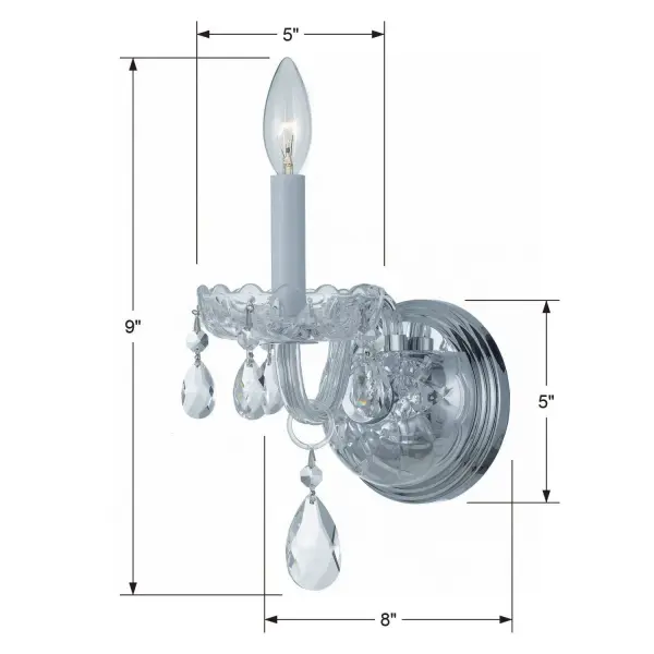 Traditional Crystal 5" Wall Sconce - Image 5
