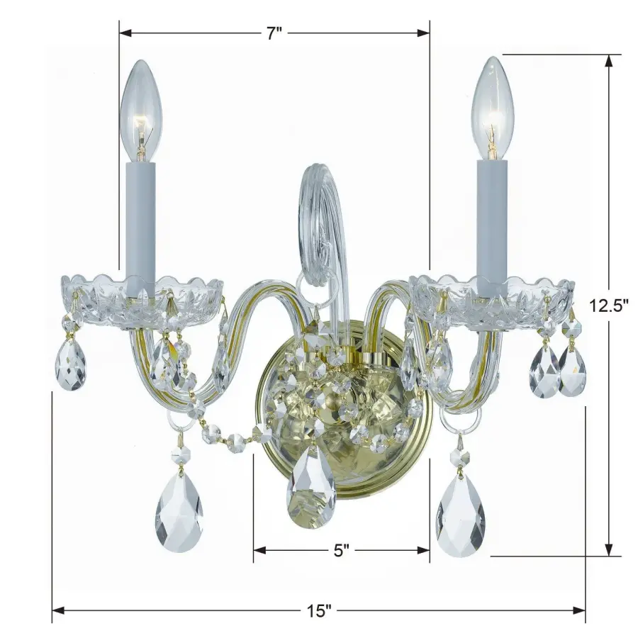 Traditional Crystal 15" Wall Sconce - Image 11