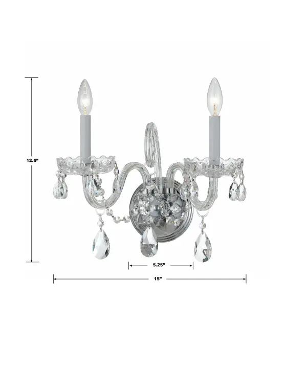 Traditional Crystal 15" Wall Sconce - Image 5